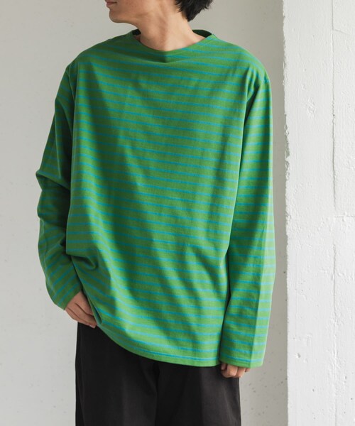 URBAN RESEARCH DOORS(アーバンリサーチドアーズ)の「FORK&SPOON ボートネックボーダー(Tシャツ/カットソー・メンズ・BRN×PNK/GRN×TUQ/YEL×PPL・4/5)」の20枚目の写真