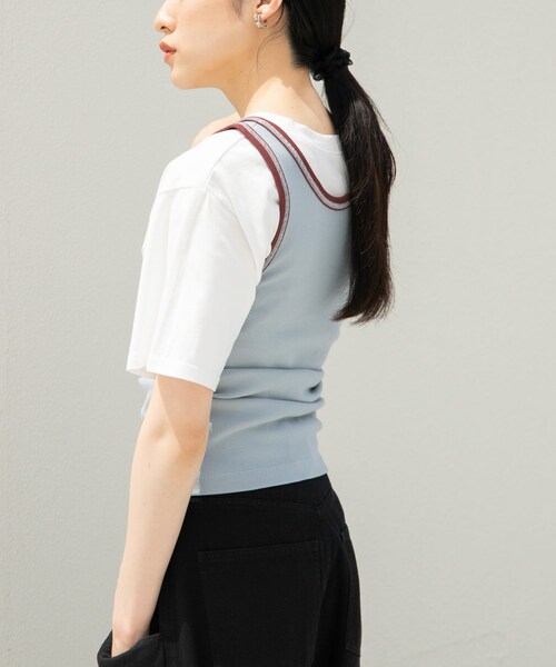 KBF（ケイビーエフ）の「バイカラータンクトップ（タンクトップ・レディース・L.BEIGE/BLUE GRAY/D.BROWN・one）」の22枚目の写真