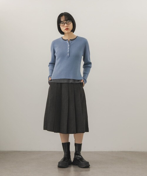 KBF（ケイビーエフ）の「プリーツミディスカート（スカート・レディース・CHARCOAL/BROWN・One）」の8枚目の写真