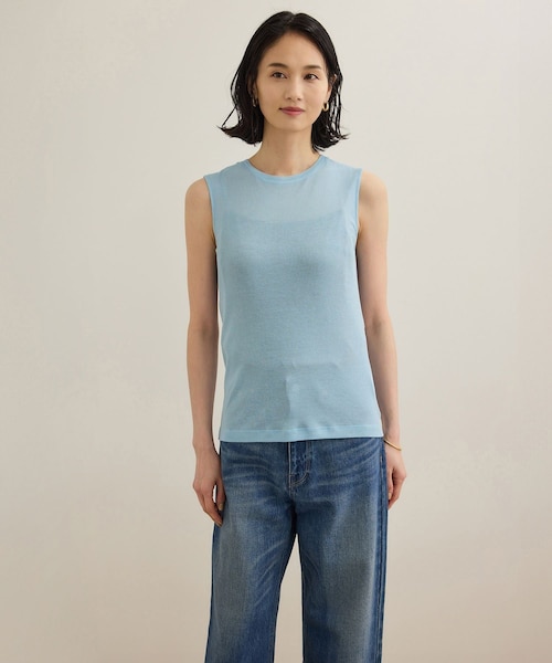 ROPE'（ロペ）の「【洗える】シアーフライスケープセットプルオーバー（Tシャツ/カットソー・レディース・ブラック/ホワイト/ブルー・F）」の5枚目の写真