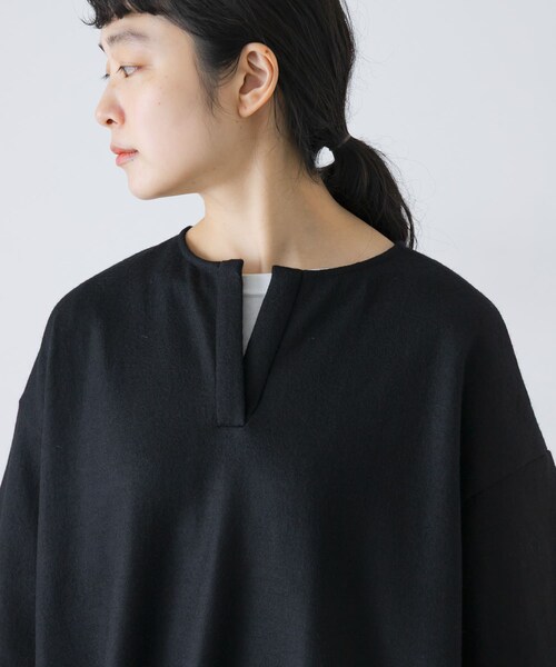 かぐれ（カグレ）の「ウールオーバーワンピース（ワンピース・レディース・BEIGE/BLACK・Free）」の13枚目の写真
