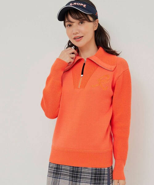 ROPE'（ロペ）の「ハーフジップ長袖ニットプルオーバー（ニット/セーター・レディース・ブラック/ベージュ/オレンジ・L/M/S）」の17枚目の写真