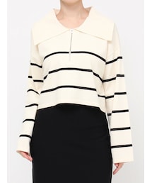 LAGUNAMOON | フロントZIPショートニットプルオーバー(ニット/セーター)