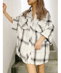GYDA | ボリュームスリーブBIGチェックシャツ(シャツ/ブラウス)