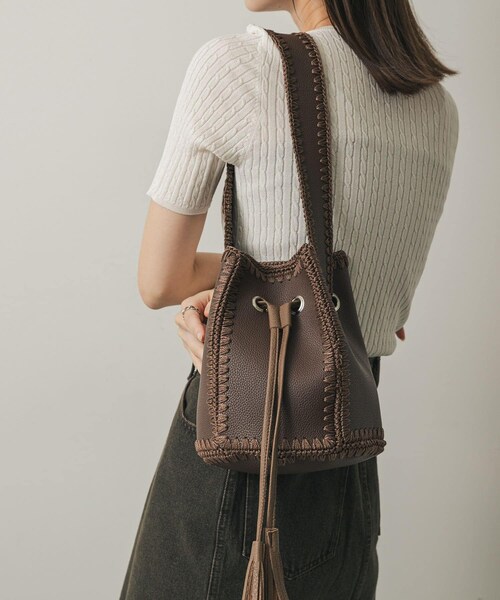 SENSE OF PLACE by URBAN RESEARCH（センスオブプレイスバイアーバンリサーチ）の「エンブロイダリーキンチャクバッグ（その他雑貨・レディース・BLACK/BROWN・one）」の17枚目の写真