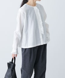 かぐれ | コットンリネンフリルブラウス(シャツ/ブラウス)