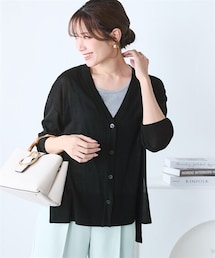 nissen | ＜大きいサイズ＞ゆるシルエットシアーカーディガン(カーディガン/ボレロ)