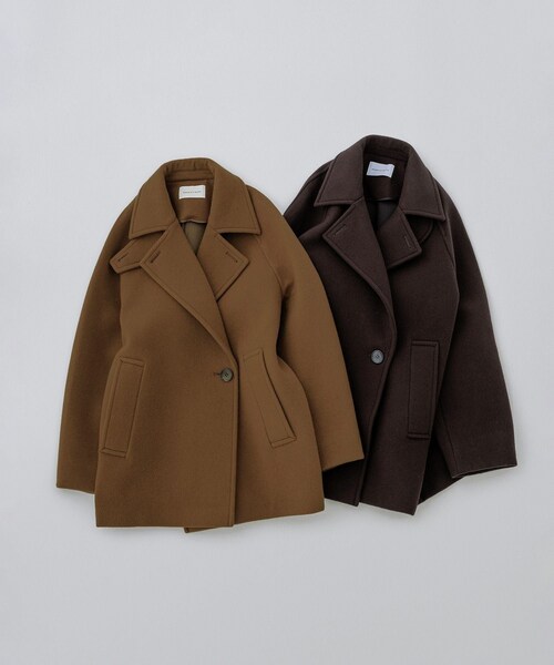 ADAM ET ROPE'(アダムエロペ)の「【定番】ウールボンディングミドルコート(ステンカラーコート・レディース・ダークブラウン/キャメル・36/38)」の21枚目の写真