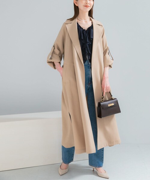 URBAN RESEARCH ROSSO（アーバンリサーチロッソ）の「撥水 ロングガウンコート（ステンカラーコート・レディース・ECRU/BEIGE・36/38）」の21枚目の写真