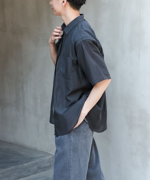 URBAN RESEARCH DOORS(アーバンリサーチドアーズ)の「FORK&SPOON Nylon Wool シャツ(シャツ/ブラウス・メンズ・BLACK/TAUPE・4/5)」の7枚目の写真