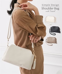 nissen | タッセル付きシンプルデザインショルダーバッグ(ショルダーバッグ)
