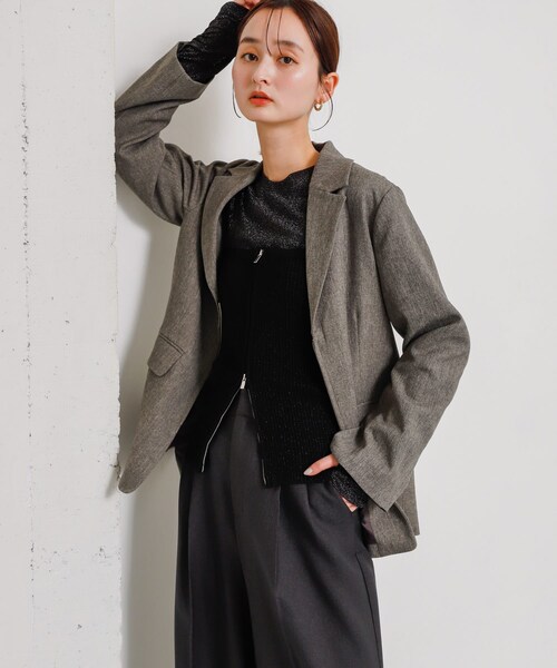 SENSE OF PLACE by URBAN RESEARCH（センスオブプレイスバイアーバンリサーチ）の「ラメジップニットビスチェ（その他トップス・レディース・GRAY/BLACK/YELLOW・one）」の8枚目の写真