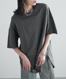 nissen | 綿１００％裾ラウンドオーバーシルエットＴシャツ ［Soiunique］(Tシャツ/カットソー)