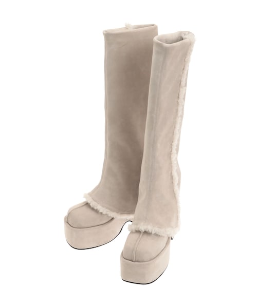 EMODA（エモダ）の「MOUTON COVER BOOTS（その他シューズ・レディース・アイボリー/ブラック/ブラウン/ベージュ・S/M/L）」の2枚目の写真