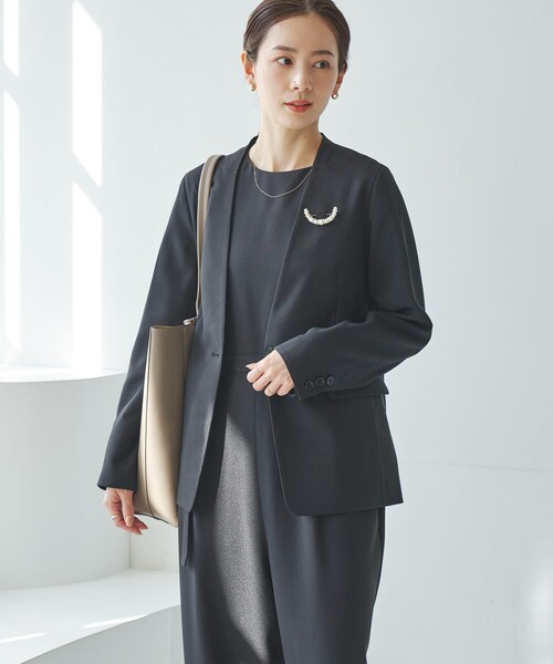 URBAN RESEARCH（アーバンリサーチ）の「『セットアップ対応』ノーカラージャケット（ノーカラージャケット・レディース・NAVY/BLACK・36/38/40）」の15枚目の写真