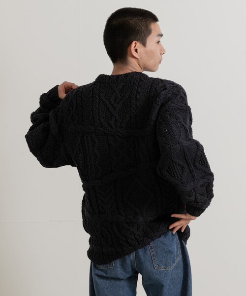 THE GOODLAND MARKET（ザグッドランドマーケット）の「米富繊維　CRAZY ARAN PULLOVER-3（ニット/セーター・メンズ・63NAVY/10WHITE・L）」の8枚目の写真