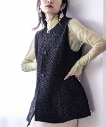 nissen | ふくれジャガード前空きベスト ［Soiunique］(ベスト)