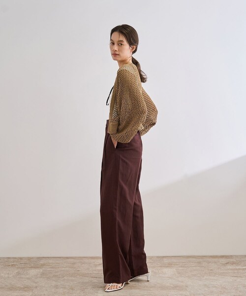 ROPE'（ロペ）の「【洗える】テープヤーンメッシュニットボレロ（カーディガン/ボレロ・レディース・ブラック/ベージュ・F）」の5枚目の写真