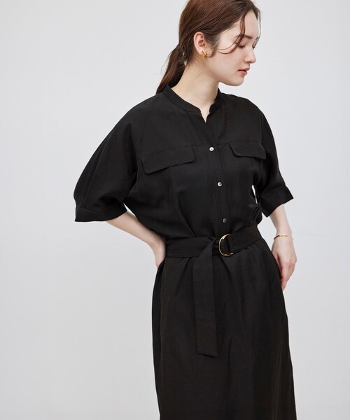 ROPE'（ロペ）の「スキッパーIラインワンピース（ワンピース・レディース・ブラック/ベージュ・36/38）」の8枚目の写真