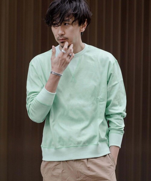 URBAN RESEARCH ROSSO（アーバンリサーチロッソ）の「ヘビー天竺リラックスカラープルオーバー∴（スウェット・メンズ・LEMON/BEIGE/LAVENDER/MINT・S/M/L/XL）」の2枚目の写真