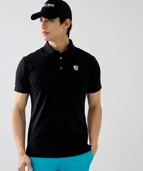 ロゴジャガードジャージー半袖シャツ/UV・吸水