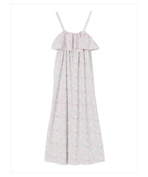 MERCURYDUO（マーキュリーデュオ）の「【MD×PJ】 フラワープリントパイルドレス（ルームウェア/パジャマ・レディース・オフホワイト/ブルー・S/M）」の3枚目の写真