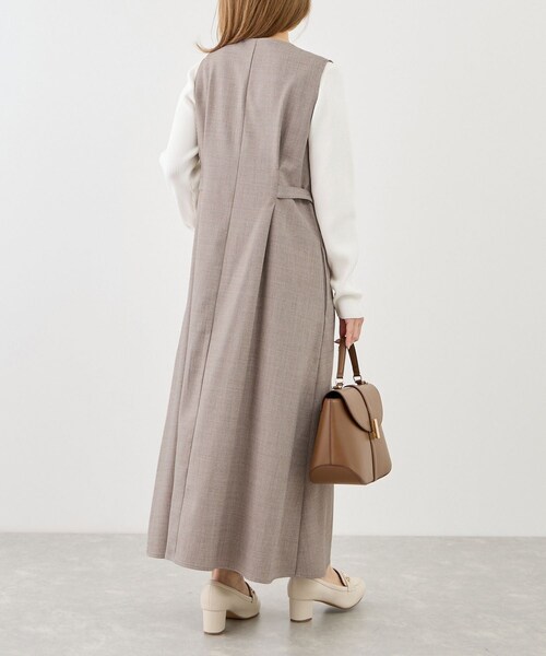 ROPE' PICNIC(ロペピクニック)の「【低身長・小柄さんサイズ】ウエストタックジャンパースカート(ジャンパースカート・レディース・グレー系/ベージュ系/ネイビー・F)」の17枚目の写真