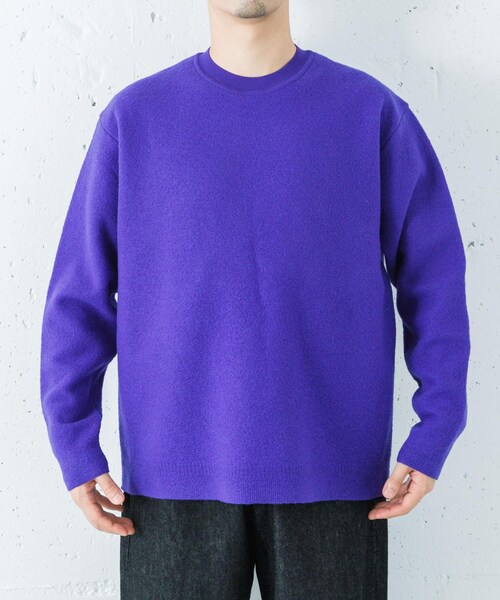 URBAN RESEARCH(アーバンリサーチ)の「ULTERIOR S/M FINE WOOL KNIT PULLOVER(ニット/セーター・メンズ・BLACK/R.PURPLE/V. RED・M/L)」の9枚目の写真