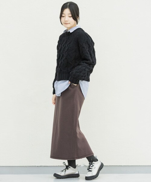 EKAL（エカル）の「ケーブルモールニットプルオーバー（ニット/セーター・レディース・L.ブルー/L.グレー/ブラック・One）」の12枚目の写真