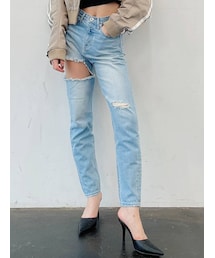 GYDA | SIDE RIPPEDペグトップデニムパンツ(デニムパンツ)