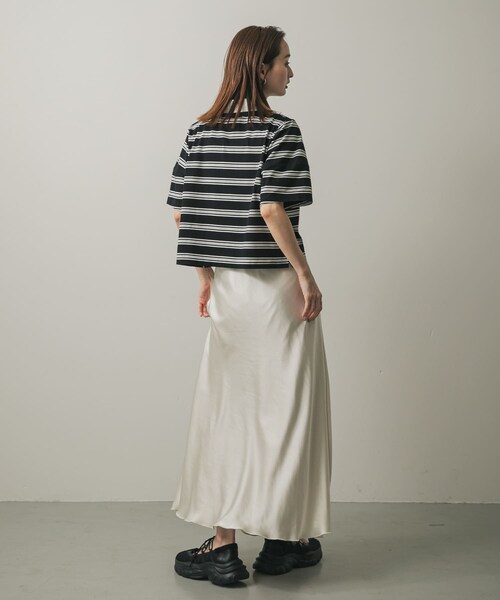 SENSE OF PLACE by URBAN RESEARCH（センスオブプレイスバイアーバンリサーチ）の「マルチボーダーカットポロシャツ（ポロシャツ・レディース・BLACK/ORANGE/WHITE・one）」の14枚目の写真