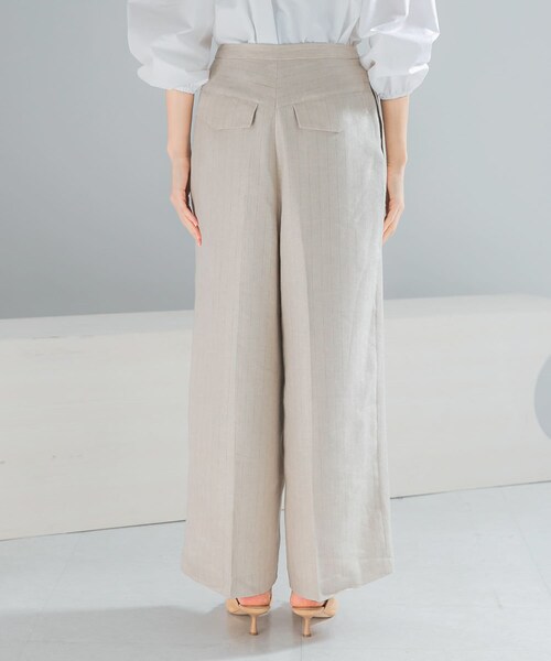 URBAN RESEARCH ROSSO（アーバンリサーチロッソ）の「ラメリネンストライプワイドパンツ（その他パンツ・レディース・BEIGE/CHARCOAL・36/38）」の10枚目の写真