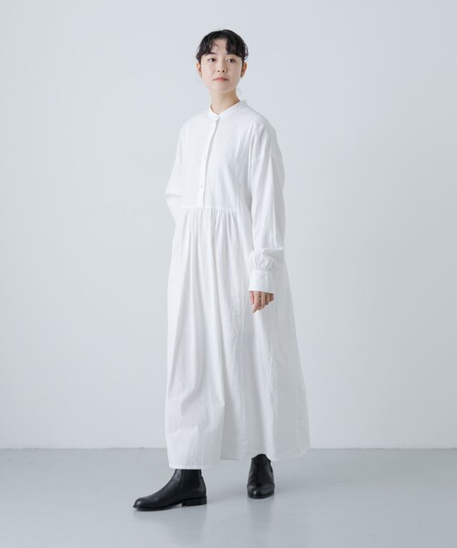 かぐれ（カグレ）の「コットンギャザーワンピース（ワンピース・レディース・OFF/BLACK・1）」の4枚目の写真