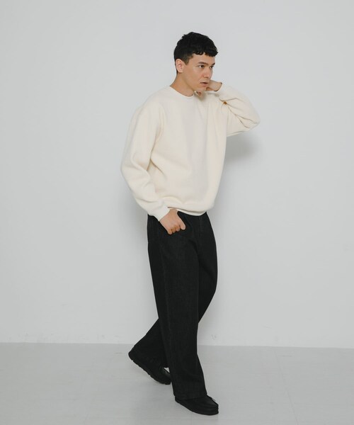 URBAN RESEARCH Sonny Label（アーバンリサーチサニーレーベル）の「裏起毛ワッフルリラックスフィットプルオーバー（Tシャツ/カットソー・メンズ・オフ/チャコール/カーキ・M/L/XL）」の17枚目の写真