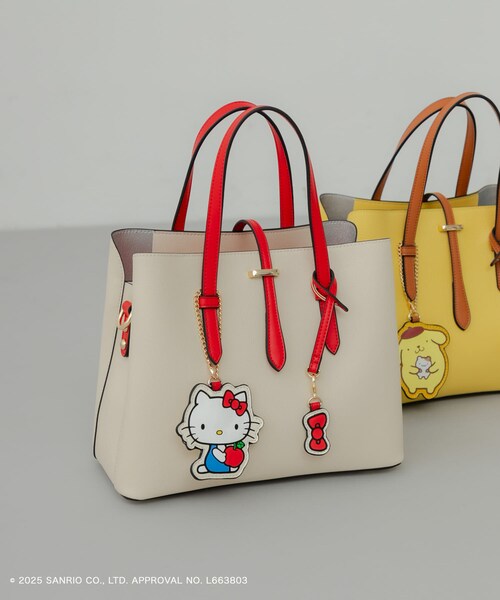 RODE SKO（ロデスコ）の「サンリオキャラクターズ チャーム付バッグ（ハンドバッグ・レディース・IVORYxRED/GRAYxWHITE/PINKxGRG/YELxCML・One）」の14枚目の写真