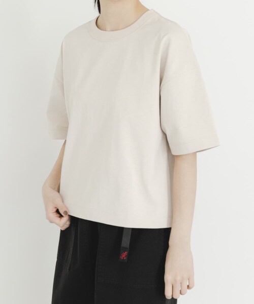 EKAL（エカル）の「DRY OUT SHORT LENGTH T-SHIRTS（Tシャツ/カットソー・レディース・ホワイト/アイボリー/ピンク/チャコール・One）」の7枚目の写真