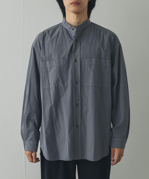 URBAN RESEARCH DOORS（アーバンリサーチドアーズ）の「STILL BY HAND　GARMENTDYE BANDCOLLAR SHIRTS（シャツ/ブラウス・メンズ・ECRU/INK BLACK/SLATE GREY/BROWN・46/48）」の19枚目の写真