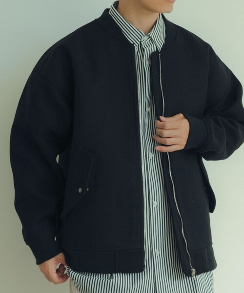 ITEMS URBANRESEARCH（アイテムズ アーバンリサーチ）の「ウールライクメルトン MA-1（MA-1・メンズ・KHK/BLK/MOC・M/L）」の6枚目の写真