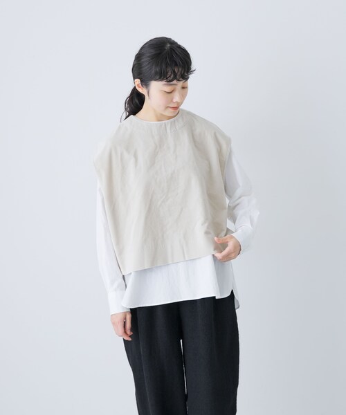 かぐれ（カグレ）の「コットンベルベット2WAYベスト（ベスト・レディース・GREGE/BROWN・Free）」の4枚目の写真