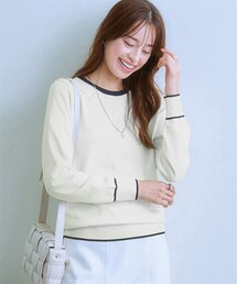 7days Life Styling | 配色クルーネックセーター（静電防止・毛玉になりにくい・ＵＶカット・タンブル乾燥OK）(ニット/セーター)