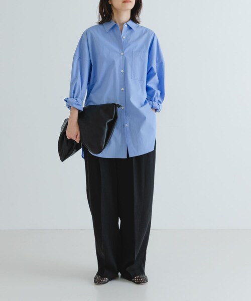 URBAN RESEARCH(アーバンリサーチ)の「ブロードオーバーシャツ(Tシャツ/カットソー・レディース・L.BLUE/OFF・FREE/Free)」の17枚目の写真
