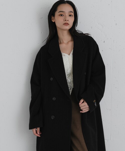 SENSE OF PLACE by URBAN RESEARCH(センスオブプレイスバイアーバンリサーチ)の「尾州ウールロングテーラードコート(チェスターコート・レディース・BLACK/GRAY/BROWN・S/M)」の17枚目の写真
