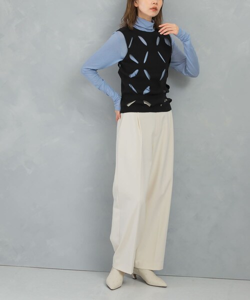 leinwande　Flower Knitted Top