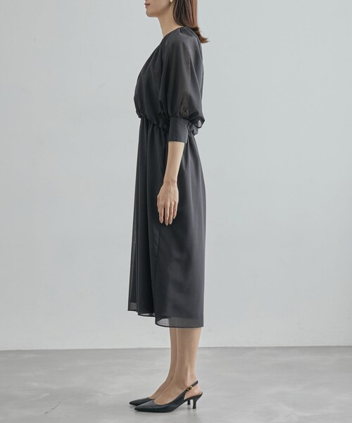 ROPE'（ロペ）の「【限定店舗・J'aDoRe限定】エレガンスウールボイルワンピース（ワンピース・レディース・ネイビー・38/36）」の13枚目の写真