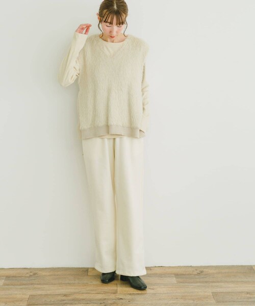 ITEMS URBANRESEARCH（アイテムズ アーバンリサーチ）の「フロントシャギーベスト（ベスト・レディース・L.BEG/BLK/BEG・FREE）」の21枚目の写真