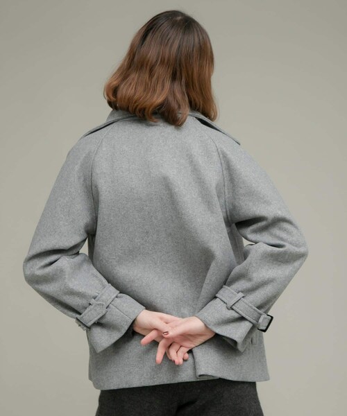URBAN RESEARCH Sonny Label（アーバンリサーチサニーレーベル）の「メルトンジャージースタンドカラーコート（テーラードジャケット・レディース・チャコール/グレー/ベージュ・FREE）」の17枚目の写真