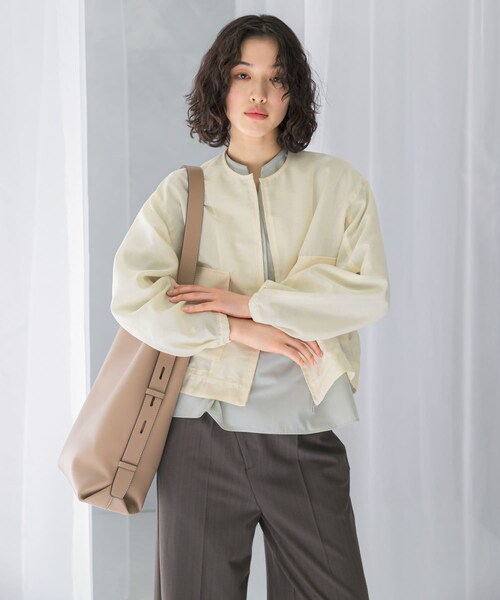 URBAN RESEARCH ROSSO（アーバンリサーチロッソ）の「オーガンジーシアーブルゾン（ブルゾン・レディース・CHARCOAL/CREAM・FREE）」の11枚目の写真