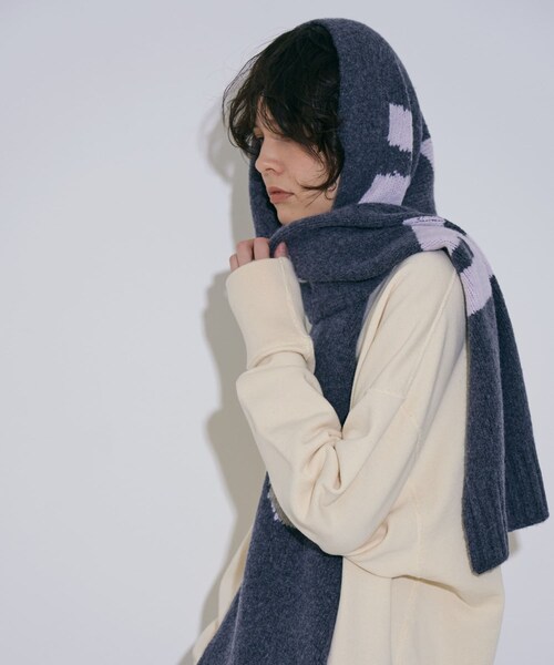 THE GOODLAND MARKET（ザグッドランドマーケット）の「cwtch　RWS Recycle Wool Scarf（マフラー・レディース・LGgray/black/mocha/L.Gray/LGcitron・one）」の17枚目の写真