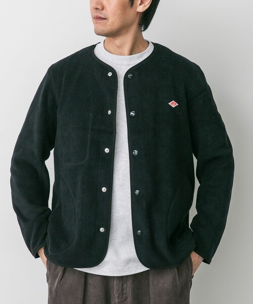URBAN RESEARCH DOORS（アーバンリサーチドアーズ）の「DANTON　FLEECE COLLARLESS JACKET（ノーカラージャケット・メンズ・BLACK/MARBLE/DK GREY/C GREY/KHAKI/GREEN/DK ORANGE・40/42/44）」の15枚目の写真