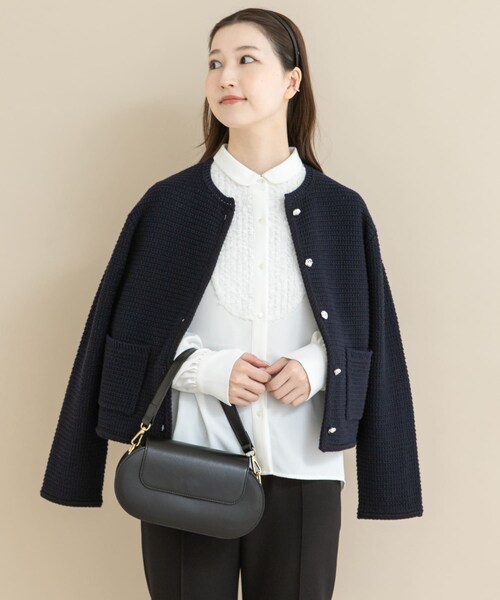 URBAN RESEARCH ROSSO（アーバンリサーチロッソ）の「『WEB/一部店舗限定』フロントレース切替ブラウス（シャツ/ブラウス・レディース・OFF/BLACK・Free）」の7枚目の写真